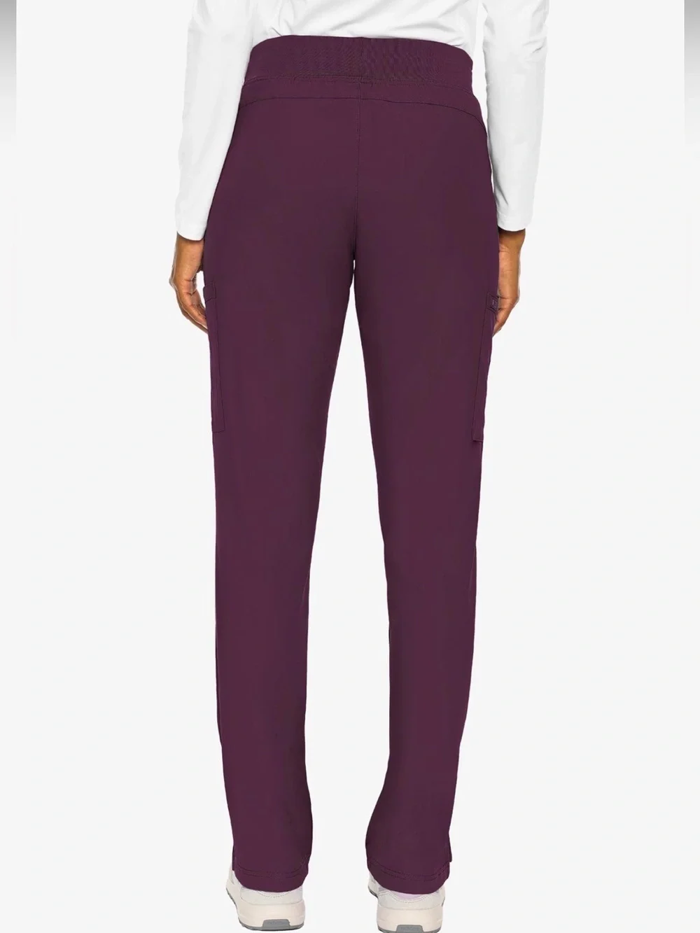 Med Couture Insight Zipper Pant Straight Leg Burgundy Wine Scrubs XS Petite - Picture 3 of 12